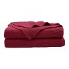 PICCOCASA 100% Cotton Solid Knit Throw Blanket,Lightweight Decorative