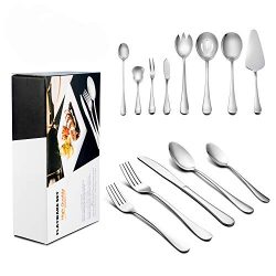 68-Piece Silverware Set with Serving Pieces, Service for 12