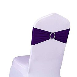 SINSSOWL Pack of 50PCS Elastic Slider Chair Sashes Spandex Chair Cover