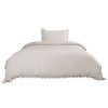 PiccoCasa Solid Color 100% Wash Cotton 3 Piece Duvet Cover Set