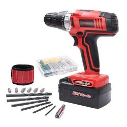 Cordless Drill, WORKSITE 18-Volt 1200mA Ni-cd Battery Powerful