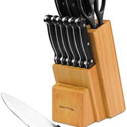 Utopia Kitchen Stainless Steel Knife Block Set 13 Piece Set