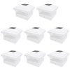 iGlow 8 Pack White Outdoor Garden 5 x 5 Solar LED Post Deck Cap Square
