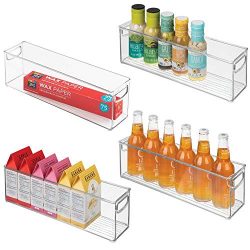 mDesign Plastic Stackable Kitchen Pantry Cabinet, Refrigerator or Freezer