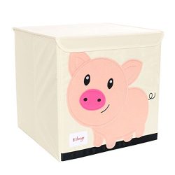 PICCOCASA Foldable Toy Storage Bins Square Cartoon Animal Nonwovens
