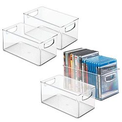 mDesign Plastic Stackable Household Storage Organizer Container Bin Box
