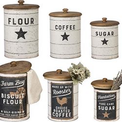 Primitives by Kathy Farmhouse Tin Canisters, Sugar, Coffee