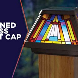 Moonrays Post Cap Lamp In Stained Glass Design