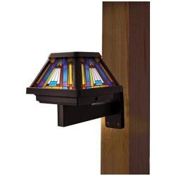 Moonrays Post Cap Lamp In Stained Glass Design