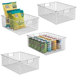 mDesign Farmhouse Decor Metal Wire Food Organizer Storage Bin Baskets