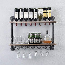 WGX Design For You Industrial Rustic Wall Mounted Wine Racks