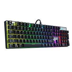 AUKEY Mechanical Keyboard Blue Switch, 104-Key RGB Backlit Gaming Keyboard