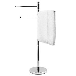 MyGift 40-Inch Freestanding Stainless Steel Bathroom Towel/Kitchen Towel