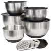 [Deluxe Set] 5 Premium Grade Stainless Steel Mixing Bowl Set