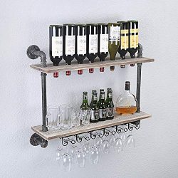 WGX Design For You Industrial Rustic Wall Mounted Wine Racks