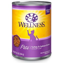 Wellness Natural Grain Free Wet Canned Cat Food, Turkey & Salmon Pate