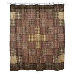 VHC Brands Rustic & Lodge Bath - Prescott Brown Shower Curtain