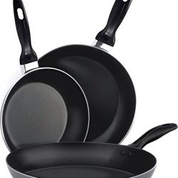 Aluminum Nonstick Frying Pan Set - (3-Piece 8 Inches, 9.5 Inches, 11 Inches)