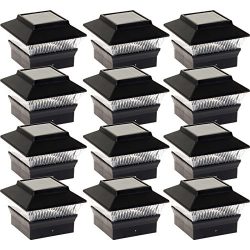 12 Pack Solar Power Square Outdoor Post Cap Lights