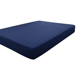 PICCOCASA Full Fitted Sheet, Solid Color Fitted Bed Sheet