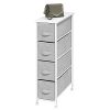 mDesign Narrow Vertical Dresser Storage Tower - Sturdy Metal Frame