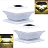 Solar Post Cap Lights Outdoor White Lantern
