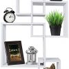 Greenco Decorative 4 Cube Intersecting Wall Mounted Floating Shelves