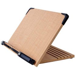 A+ Book Stand Book Holder w/Adjustable Foldable Tray and Page Paper Clips