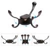 TINGOX Wall Mounted Coat Towel Hooks, Metal Heavy Duty Swing Robe Rack Hanger, 45 lbs Weight Capacity with 6 Utility Hooks, Best Decorative for Bathroom Cubicle Entryway (Oil Rubbed Bronze)