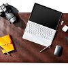 DelanceyUSA 36 x 20 Inches Brown Office Desk Pad, Leather Desk Blotter Pad, Desk Mat Protector