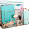Blu Monaco Rose Gold Desk Organizer - Mail Organizer - 2 Tier Mail Basket - Metal Mail Sorter Inbox - Desk Accessories Women Office