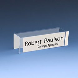 8-1/2" x 2" Double-Sided Cubicle Name Plate Holders 8-1/2" wide x 2" high x 2" deep hook - PNH2085020020 (40 Pack)