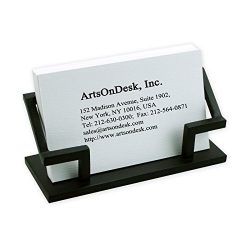 ArtsOnDesk Modern Art Business Card Holder Steel Black Patented