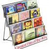 Set of 2 -Black Wire Display Rack, Four-Tiered Magazine Stand