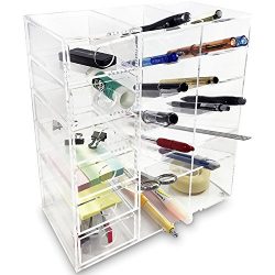 Ikee Design Acrylic 6-Shelf Office Desk Organizer/Caddy Organizer