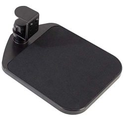VIVO Black Desk Clamp Adjustable Computer Mouse Pad and Device Holder Extended Rotating Platform Tray | Fits up to 2 inch Desktops (MOUNT-MS01A)