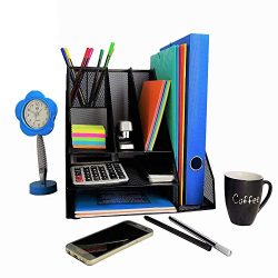 Desk Organizer, File Holder for Organising Home Office & School Supplies