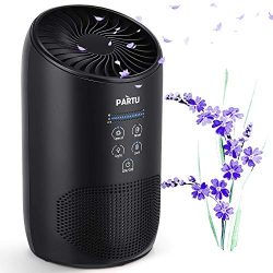 PARTU Hepa Air Purifier - Smoke Air Purifiers for Home with Fragrance Sponge - 100% Ozone Free, Lock Button, Removing 99.97% Allergies, Dust, Pollen, Pet Dander, Mold