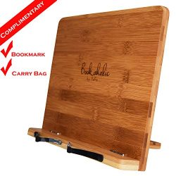 Bookaholic Bamboo Book Stand Cookbook Holder Book Rest