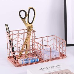 Simmer Stone Rose Gold Office Supplies, 4 in 1 Decorative Desk Accessories