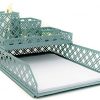 Blu Monaco Office Supplies Teal Blue Desk Organizers and Accessories-5 Piece