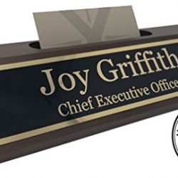 Personalized Business Desk Name Plate with Card Holder