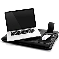 Laptop Lap Desk Tablewith Tablet Tray,Cell Phone Tray,Pen Tray,Built-in Laptop Stop Bar,Built-in Mouse Pad, Pillow Foam Cushion, Soft Wrist Rest Fits Laptop Up to 17.3 Inch