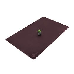 SIIG Artificial Leather Smooth Desk Mat Blotter Protecter - 36" x 22" Desk Pad with Non-Slip Water Repellent Protection for Office and Home - Brown