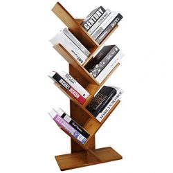 COPREE Bamboo 7-Shelf Tree Bookshelf Book Rack Display Storage Organizer
