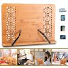 SUNFICON Large Cookbook Holder Bamboo Book Stand Textbook