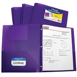 C-Line Two-Pocket Heavyweight Poly Portfolio with Prongs