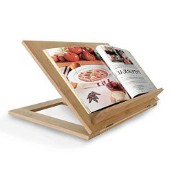 Natural Bamboo Book Stand | Wooden Holders for Big or Small Books