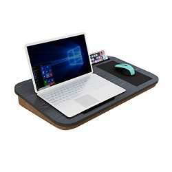 HOME BI Lap Desk for Laptop with Built-in Mouse Pad and Cellphone Tablet Holder,Fits up to 15" Laptop,Black