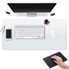 Clear Desk Pad Blotter Mats Office Clear Table Protector on Top of Desks for Laptop Computer Desktop Keyboard Pads Plastic Vinyl PVC Wipeable Waterproof with Mouse Pad Mat Extra Large 24 x 48"